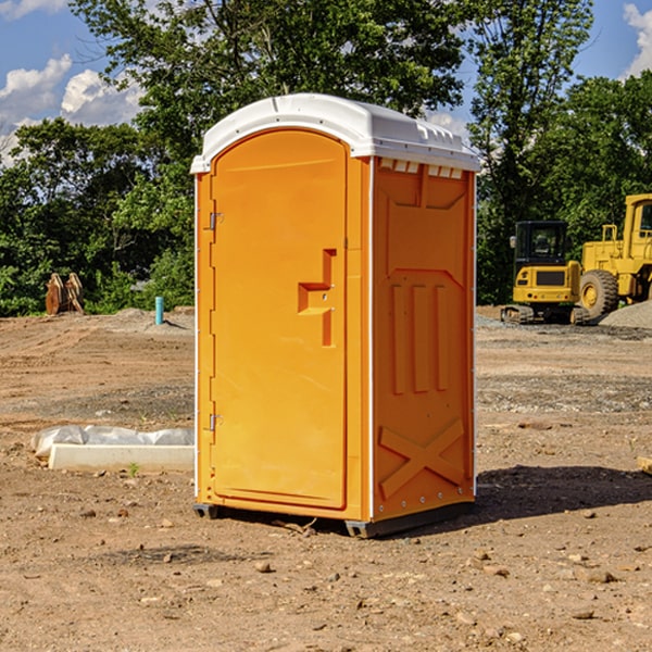 how often are the porta potties cleaned and serviced during a rental period in Akron